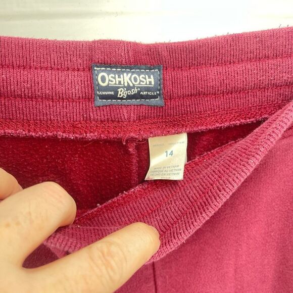 Oshkosh B'gosh Boys Jogger Pants Athletic Active Pull On Elastic Waist Maroon 14 - Picture 9 of 12